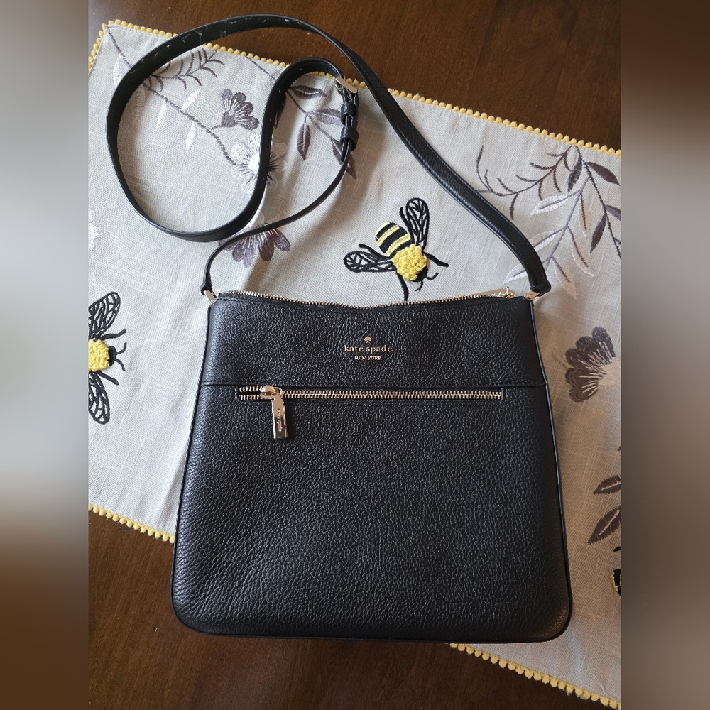 Kate Spade Black Pebbled Leather Crossbody Bag